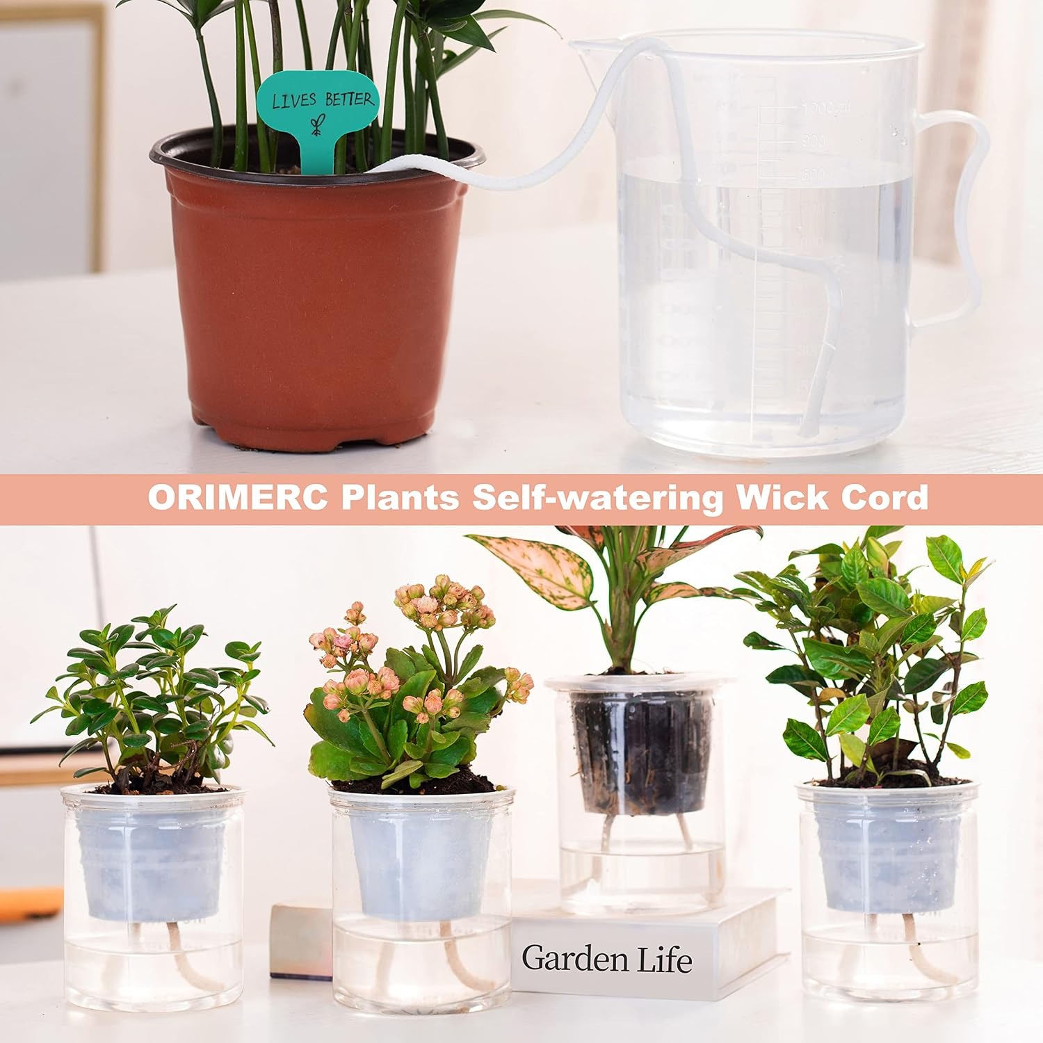 ORIMERC 3 Inch Net Cups 12 Pack with Self-Watering Wick and Plant Labels: image 9
