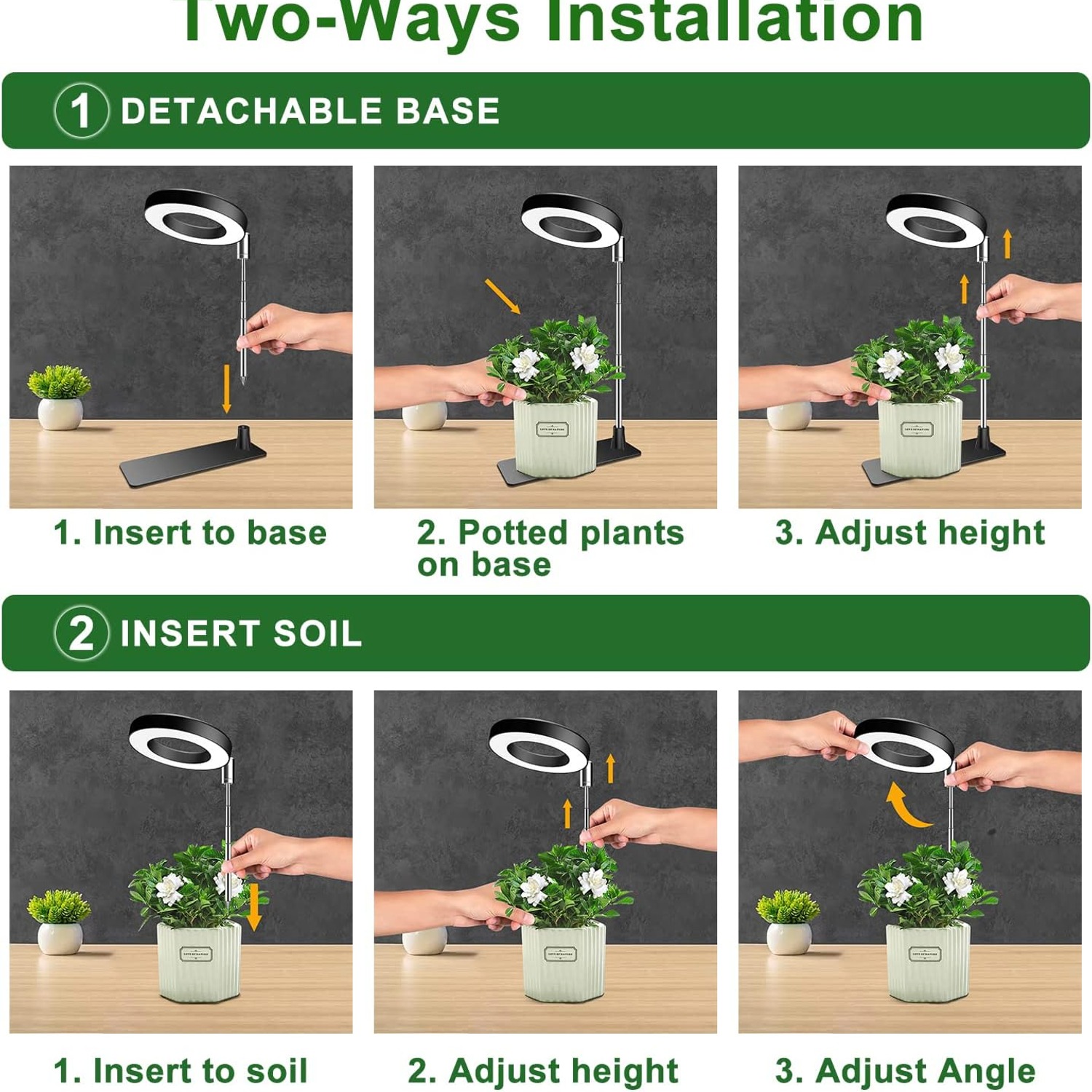 Aokrean Halo Grow Light with Adjustable Base (3 Pack): image 5