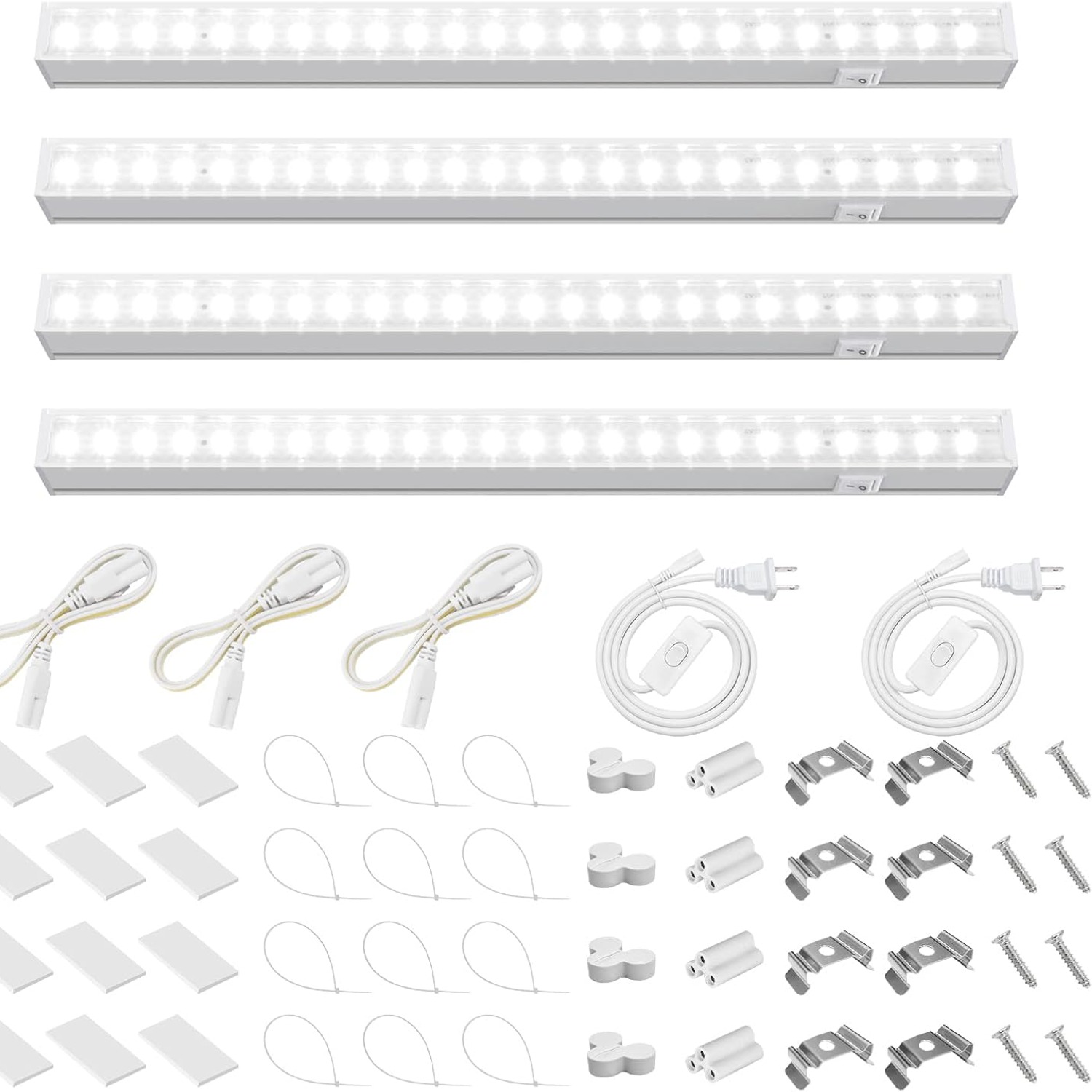 Barrina T5 LED Grow Light Bars, 1ft Full Spectrum 5000K, 4 Pack
