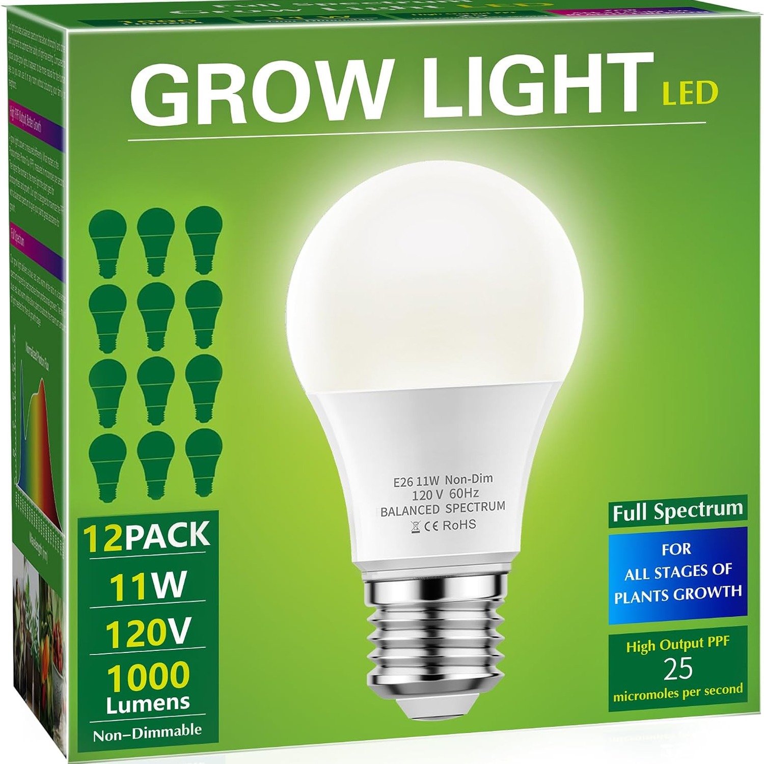Briignite Full Spectrum LED Grow Light Bulbs A19 E26 (2 Pack): image 2
