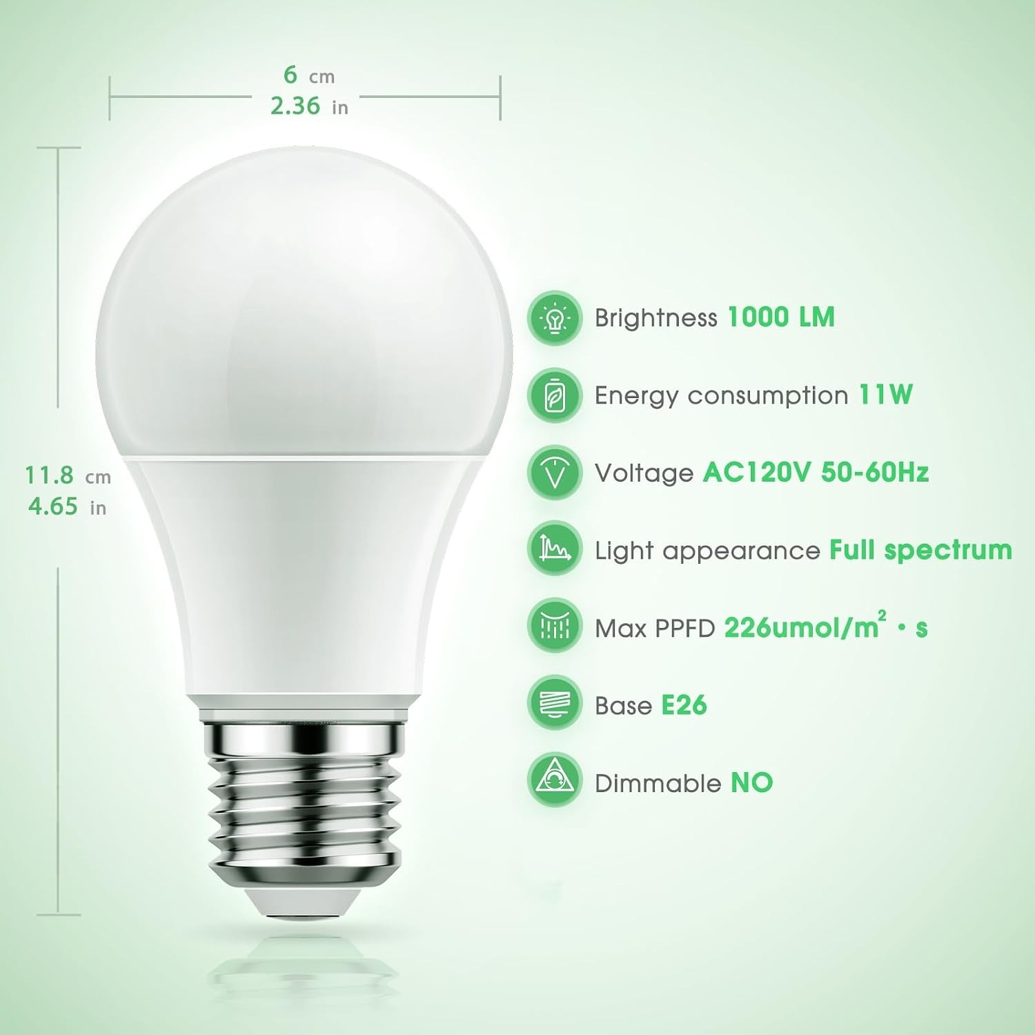 Briignite Full Spectrum LED Grow Light Bulbs A19 E26 (2 Pack): image 6