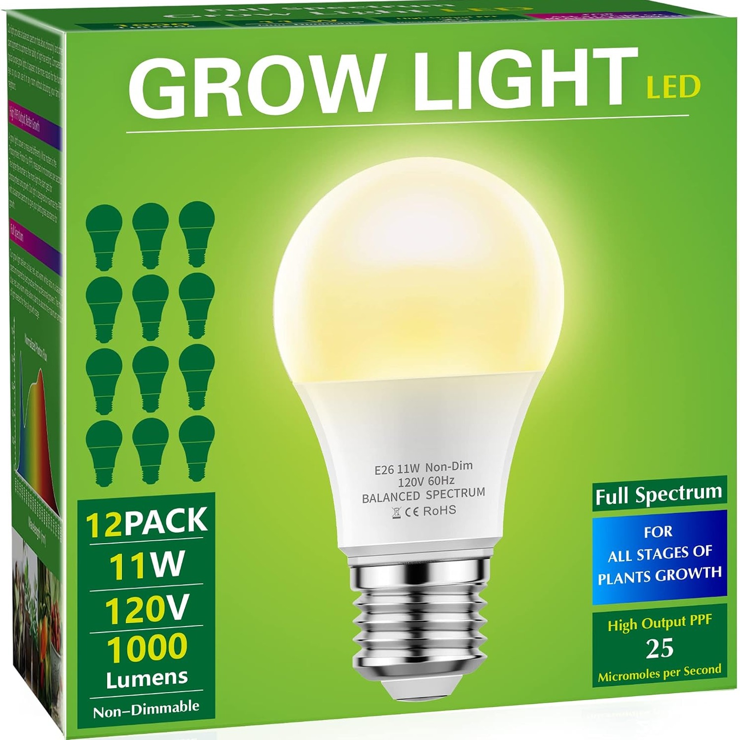 Briignite Full Spectrum LED Grow Light Bulbs A19 E26 (2 Pack): image 10