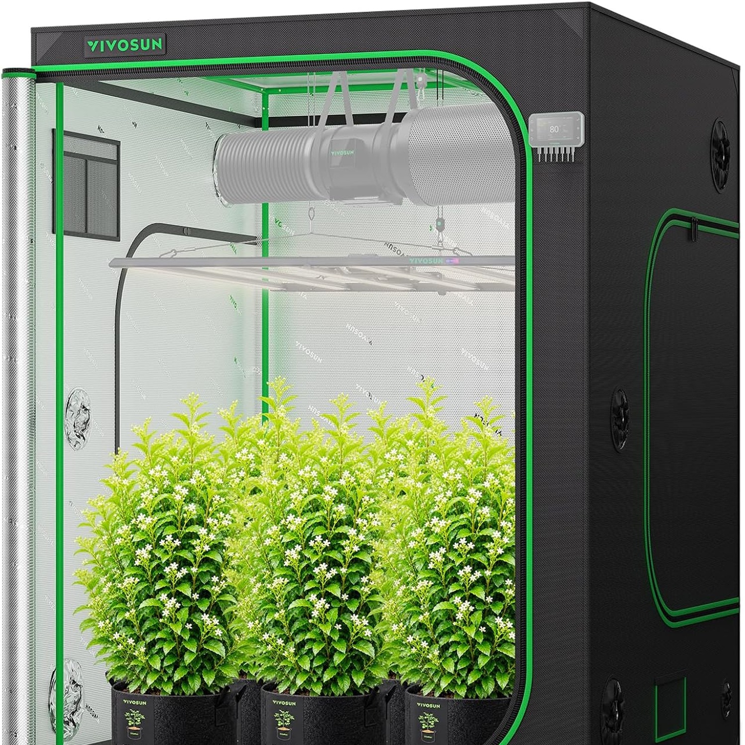 VIVOSUN S448 4x4 Grow Tent with Reflective Mylar Interior: image 7