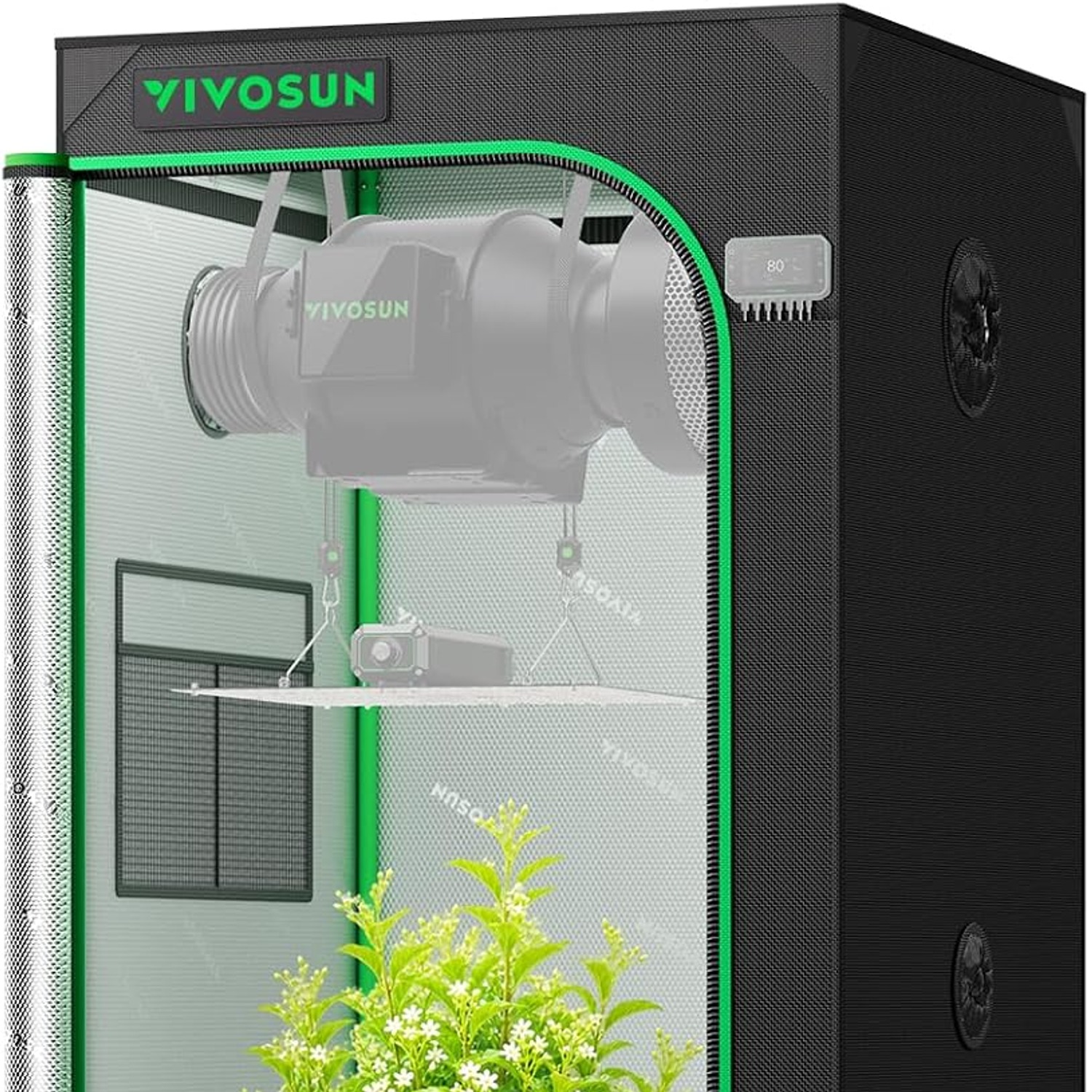 VIVOSUN S448 4x4 Grow Tent with Reflective Mylar Interior: image 8