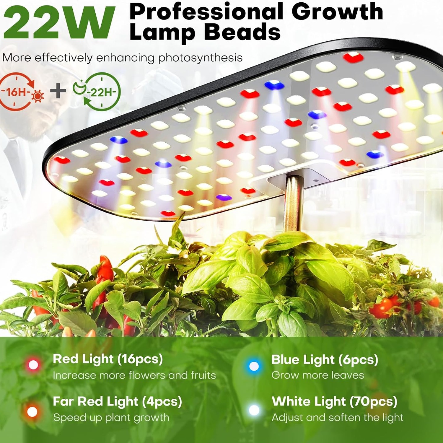 Ahopegarden 12 Pod Hydroponic Garden with LCD Control Panel: image 2