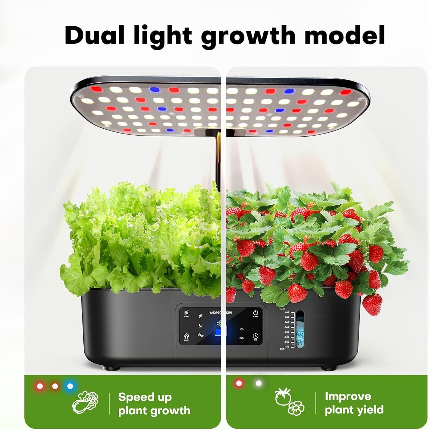 Ahopegarden 12 Pod Hydroponic Garden with LCD Control Panel: image 3