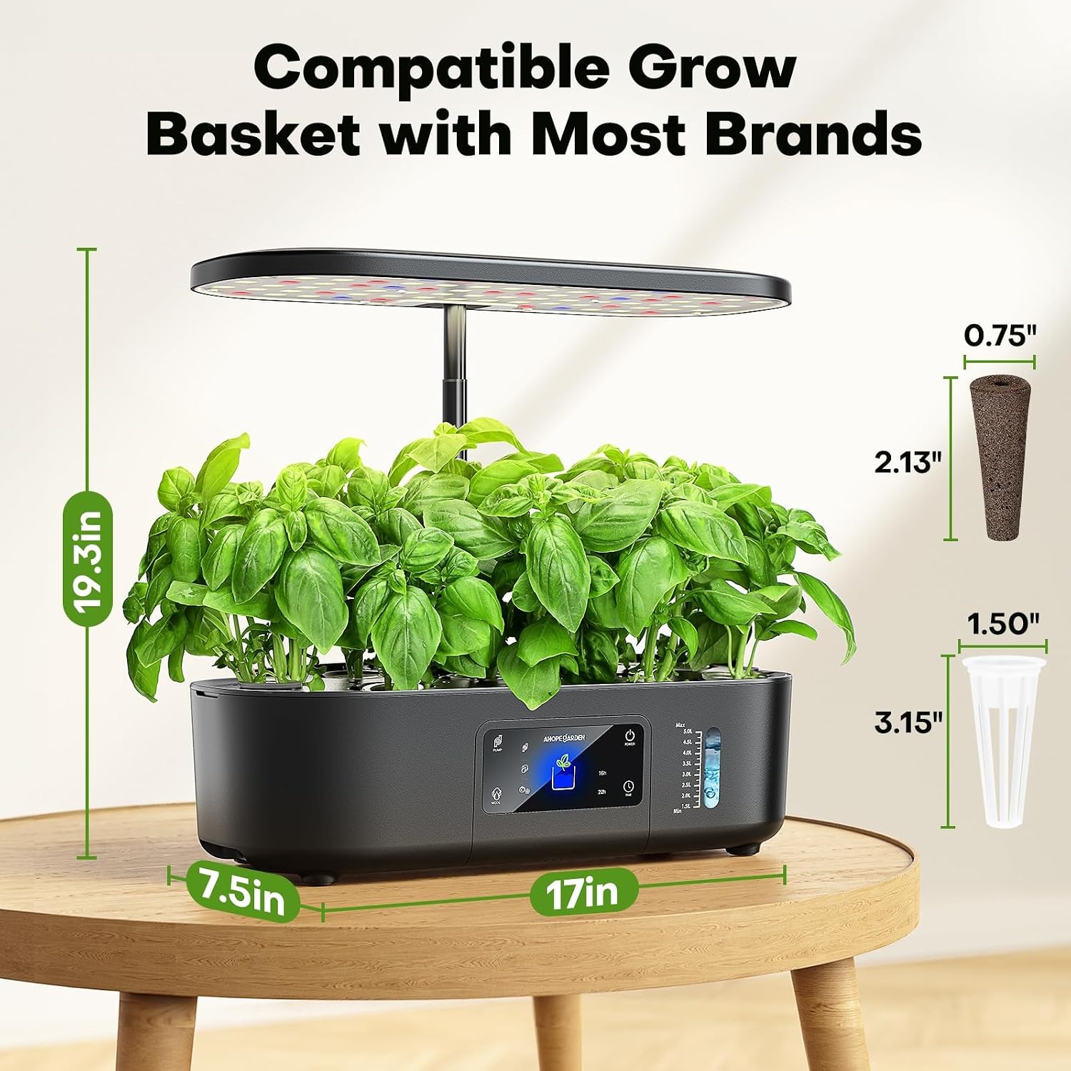 Ahopegarden 12 Pod Hydroponic Garden with LCD Control Panel: image 6