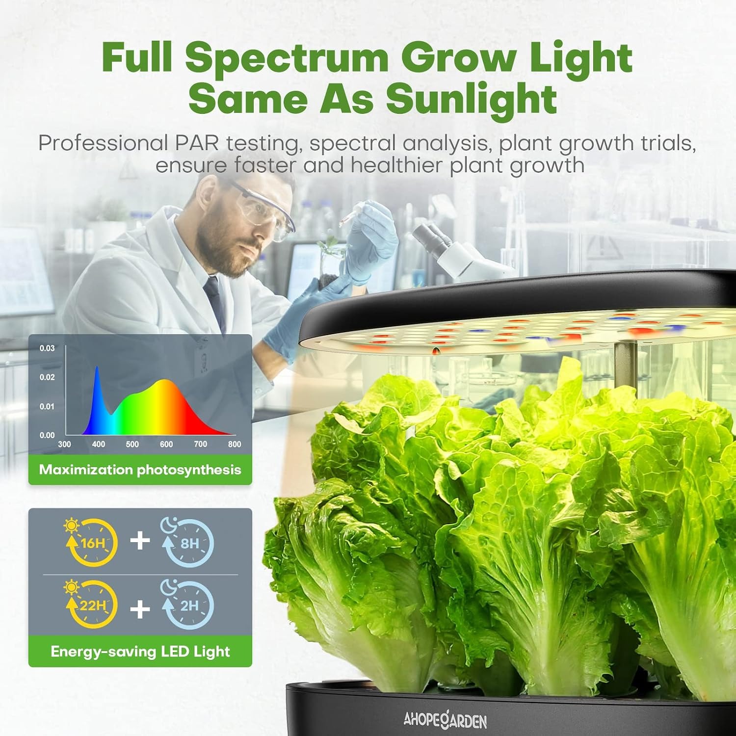 Ahopegarden 12 Pod Hydroponic Growing System with LED Grow Light: image 6