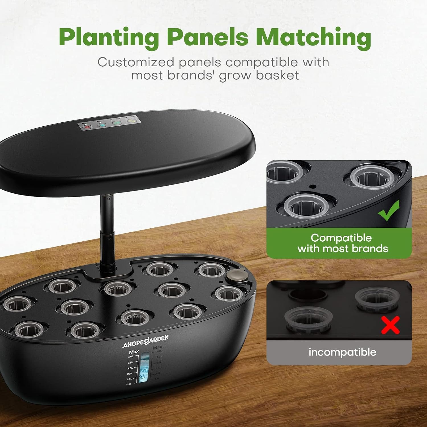 Ahopegarden 12 Pod Hydroponic Growing System with LED Grow Light: image 8