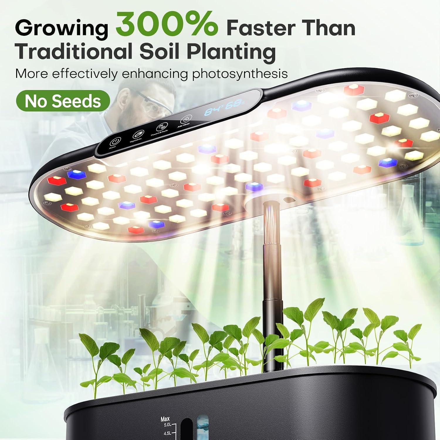 Ahopegarden 12 Pod Hydroponic Growing System with Temperature and Humidity Display: image 3