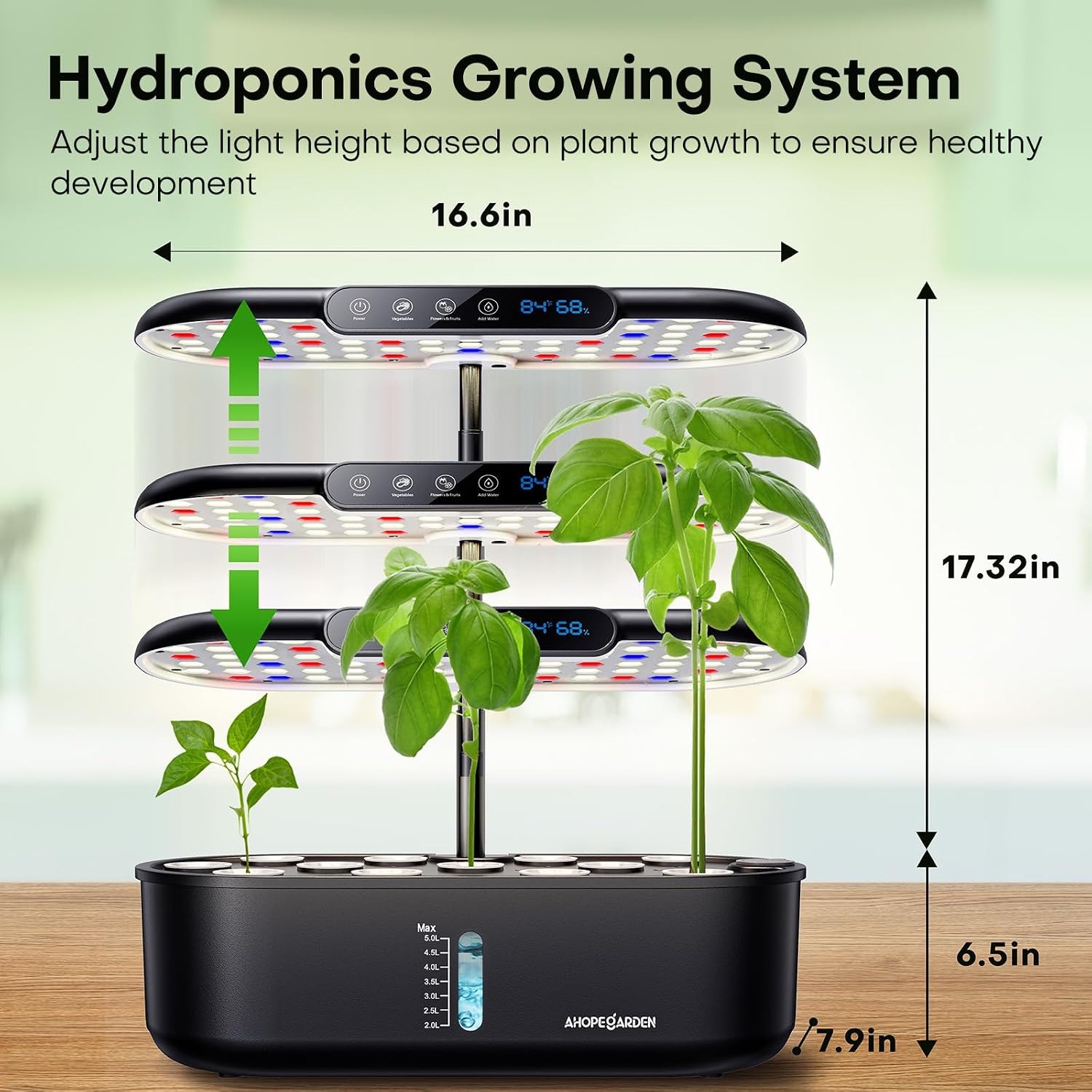 Ahopegarden 12 Pod Hydroponic Growing System with Temperature and Humidity Display: image 7