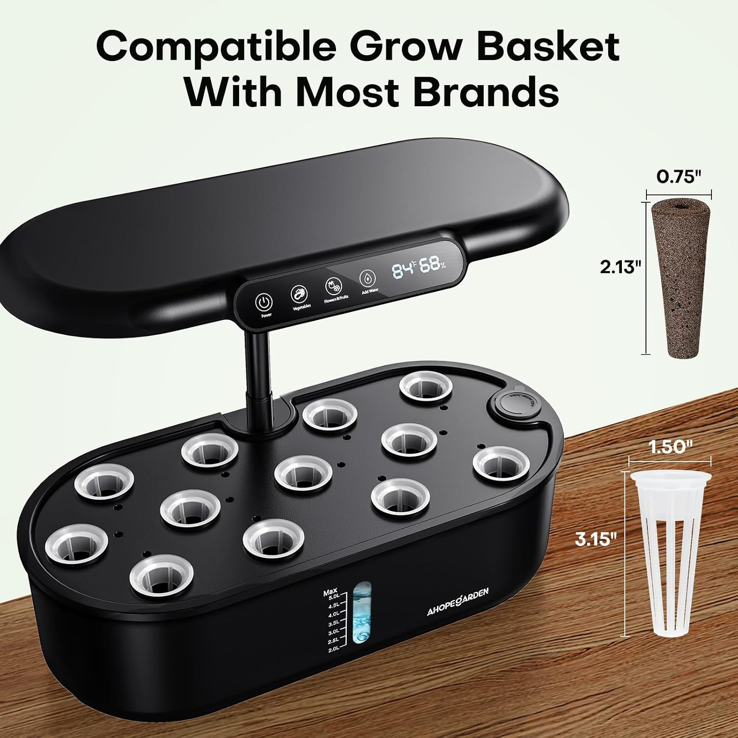 Ahopegarden 12 Pod Hydroponic Growing System with Temperature and Humidity Display: image 8