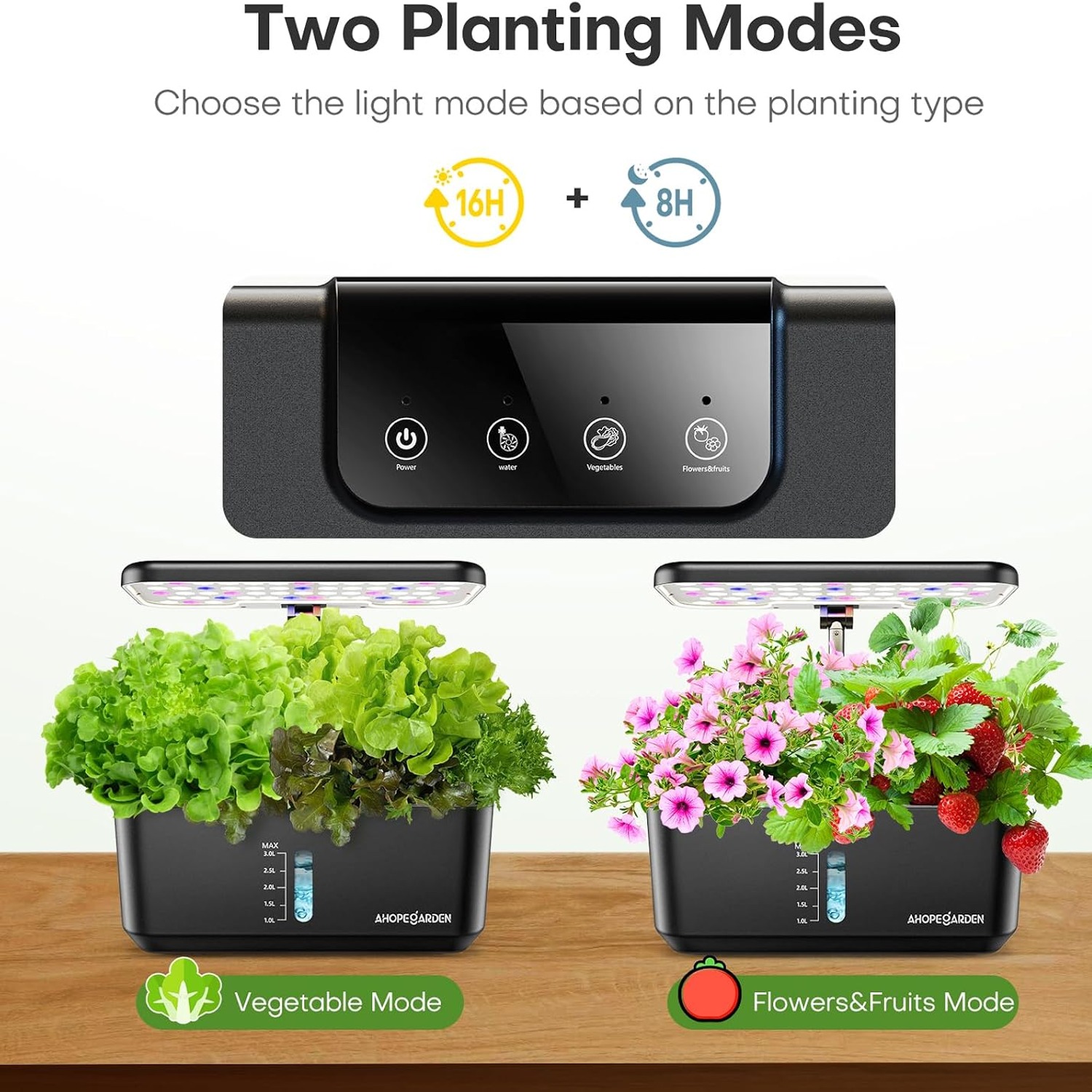 Ahopegarden 10 Pod Indoor Hydroponic Growing System with LED Grow Light: image 6