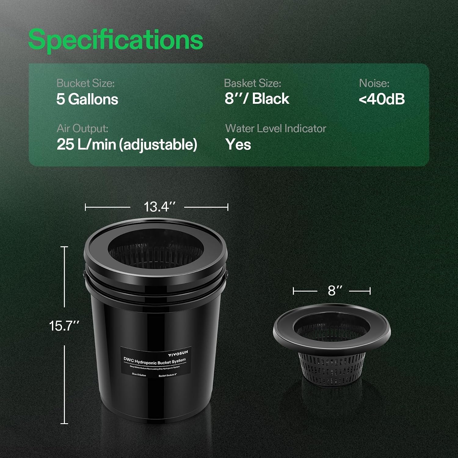 VIVOSUN DWC Hydroponics Grow System with Top Drip Kit, 4 Buckets: image 3