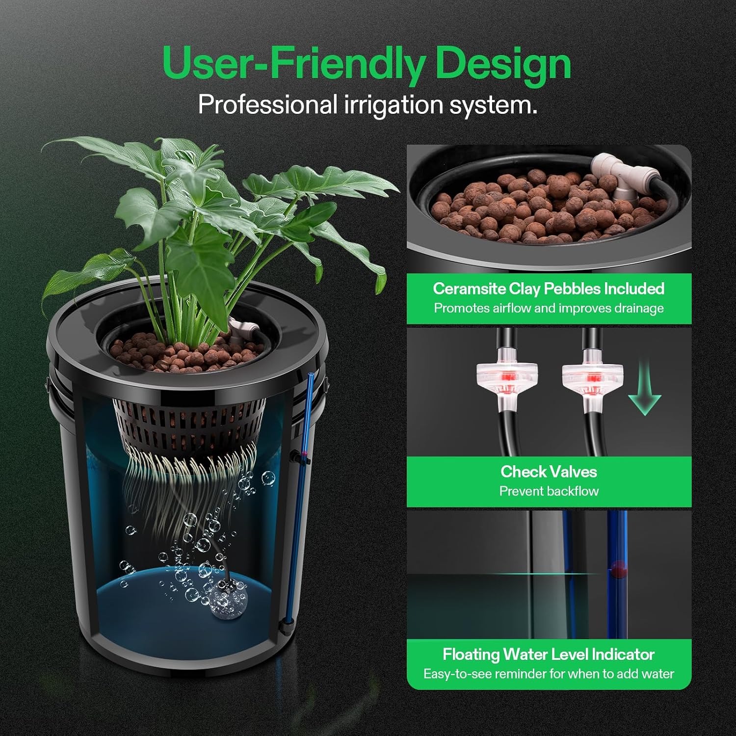VIVOSUN DWC Hydroponics Grow System with Top Drip Kit, 4 Buckets: image 6
