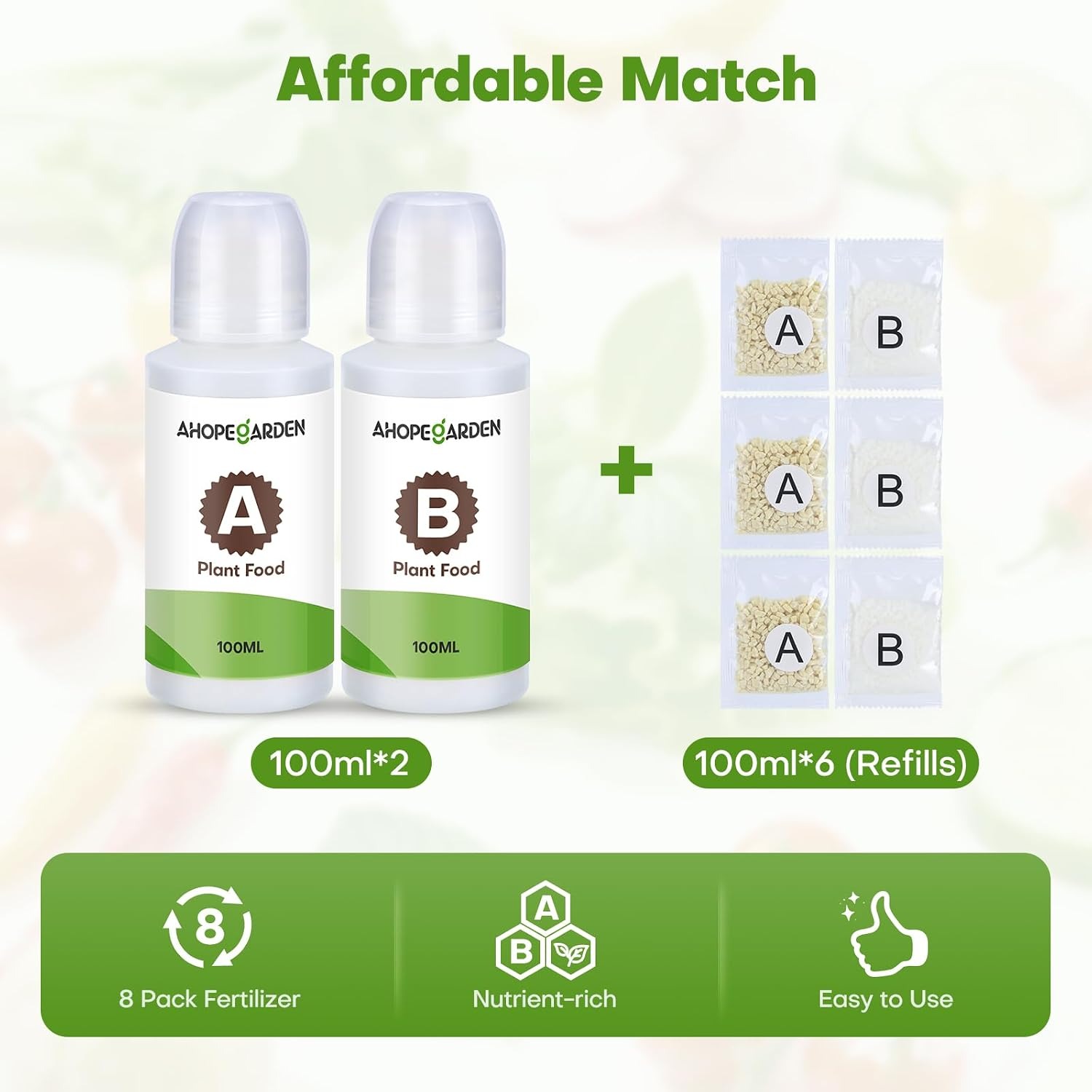 Ahopegarden 800ml A&B Hydroponic Nutrients: image 5