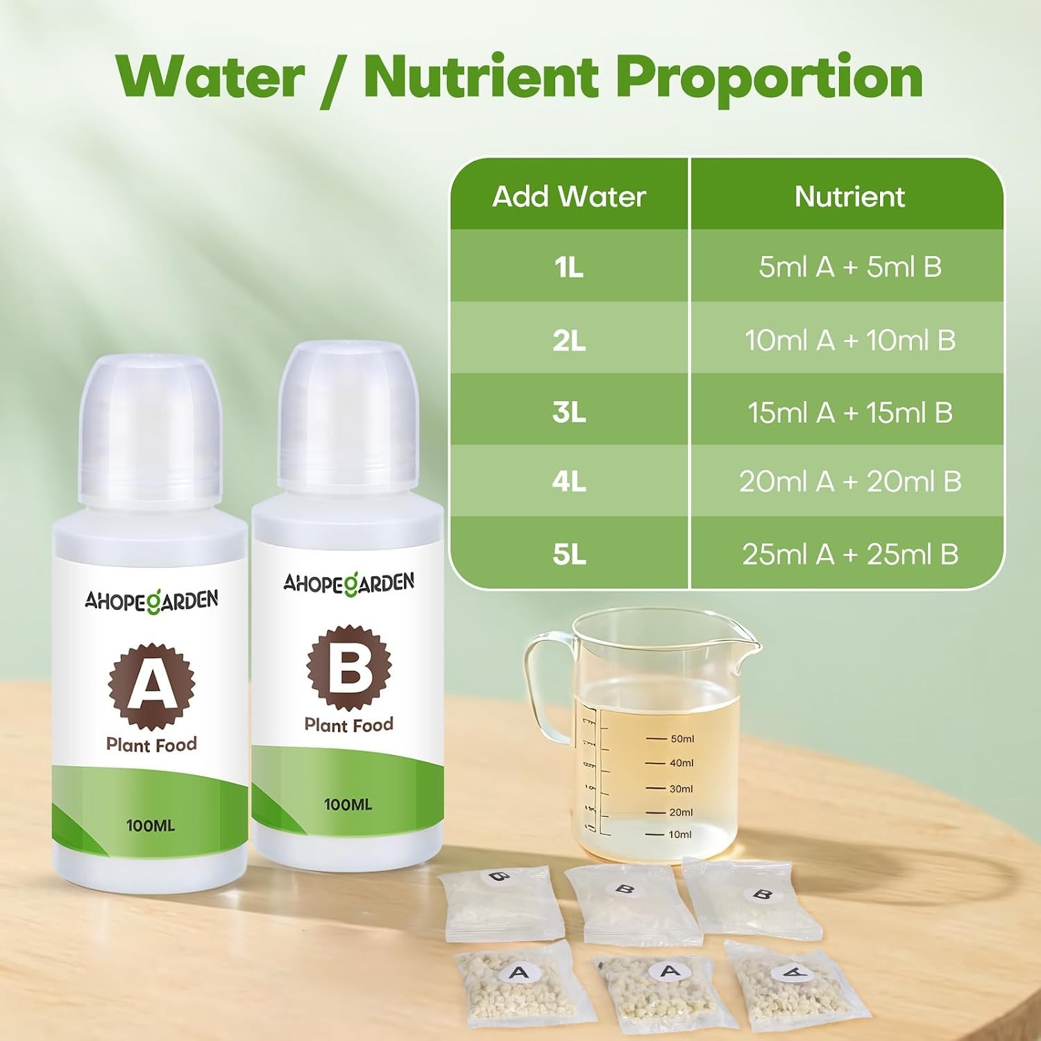 Ahopegarden 800ml A&B Hydroponic Nutrients: image 6