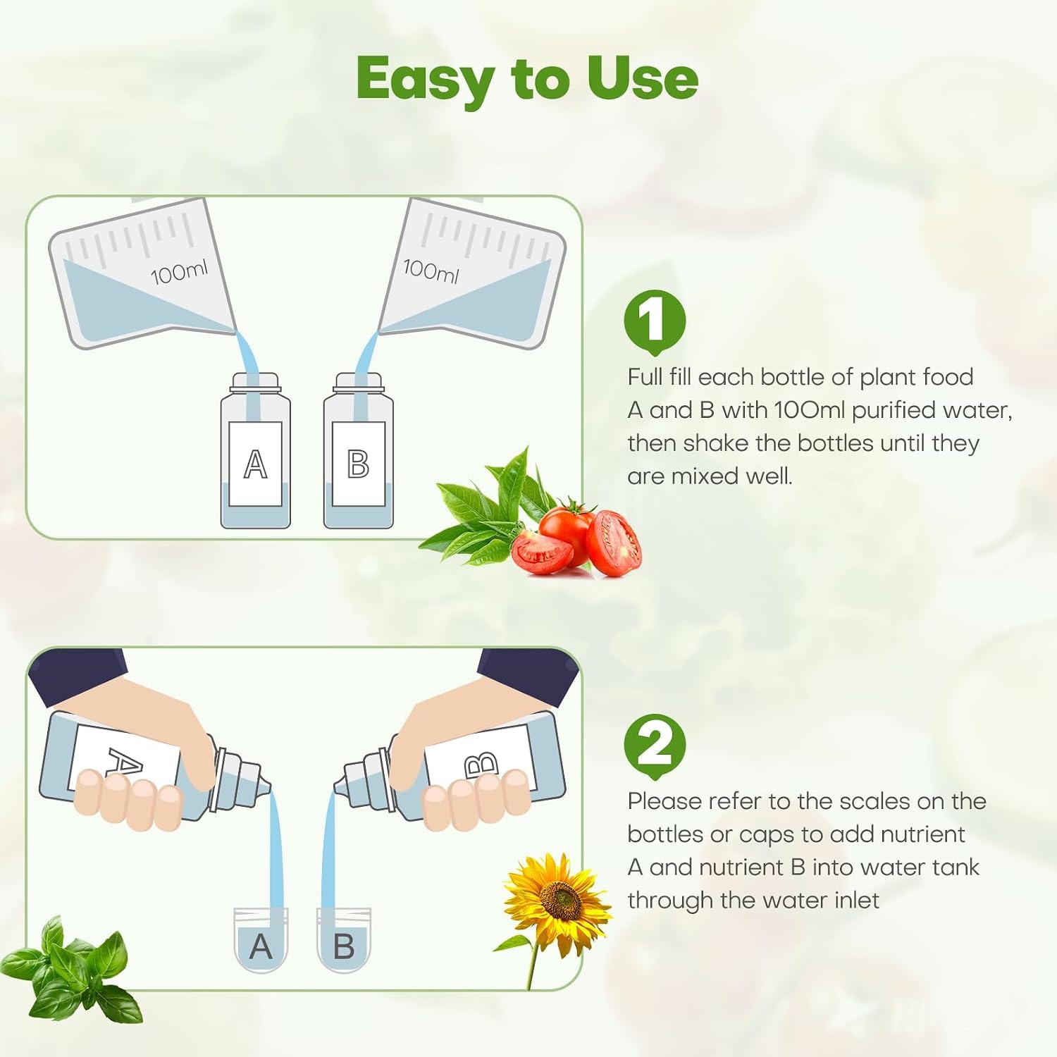 Ahopegarden 800ml A&B Hydroponic Nutrients: image 7