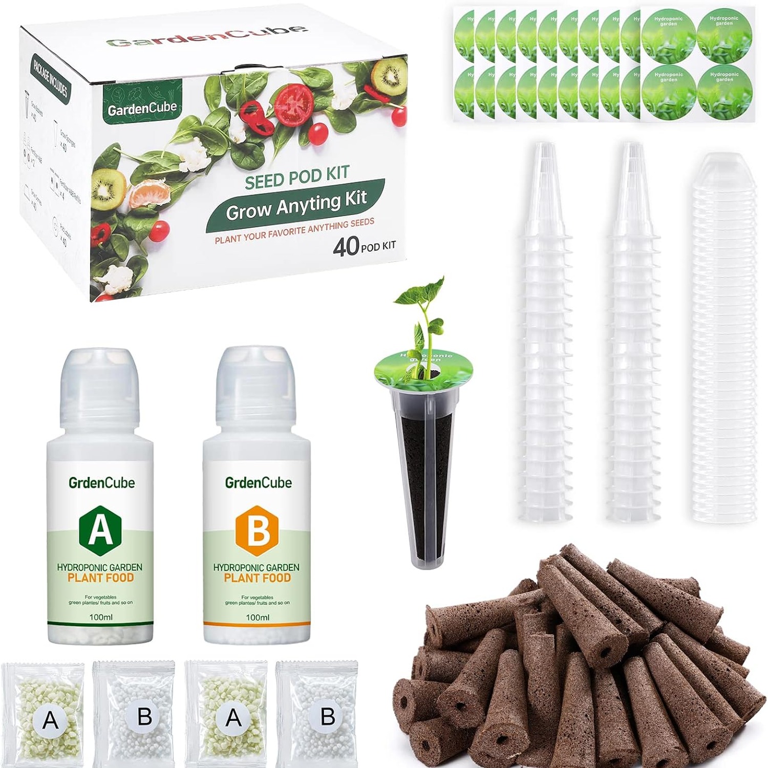 GARDENCUBE 166-Piece Hydroponic Grow Pods Kit