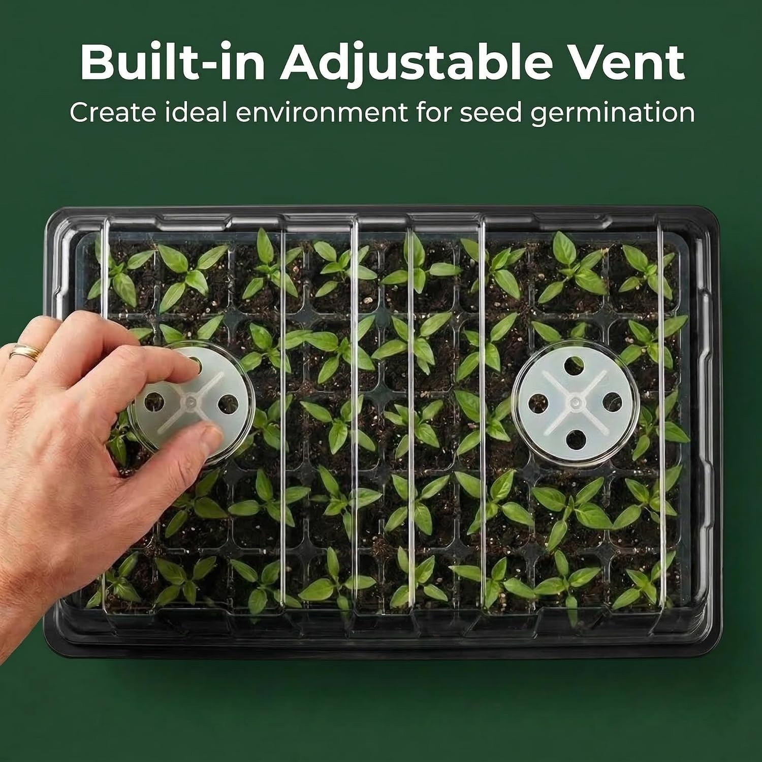 Gardzen 5-Set Seed Starter Tray Kit with Vented Domes (200 Cells): image 4