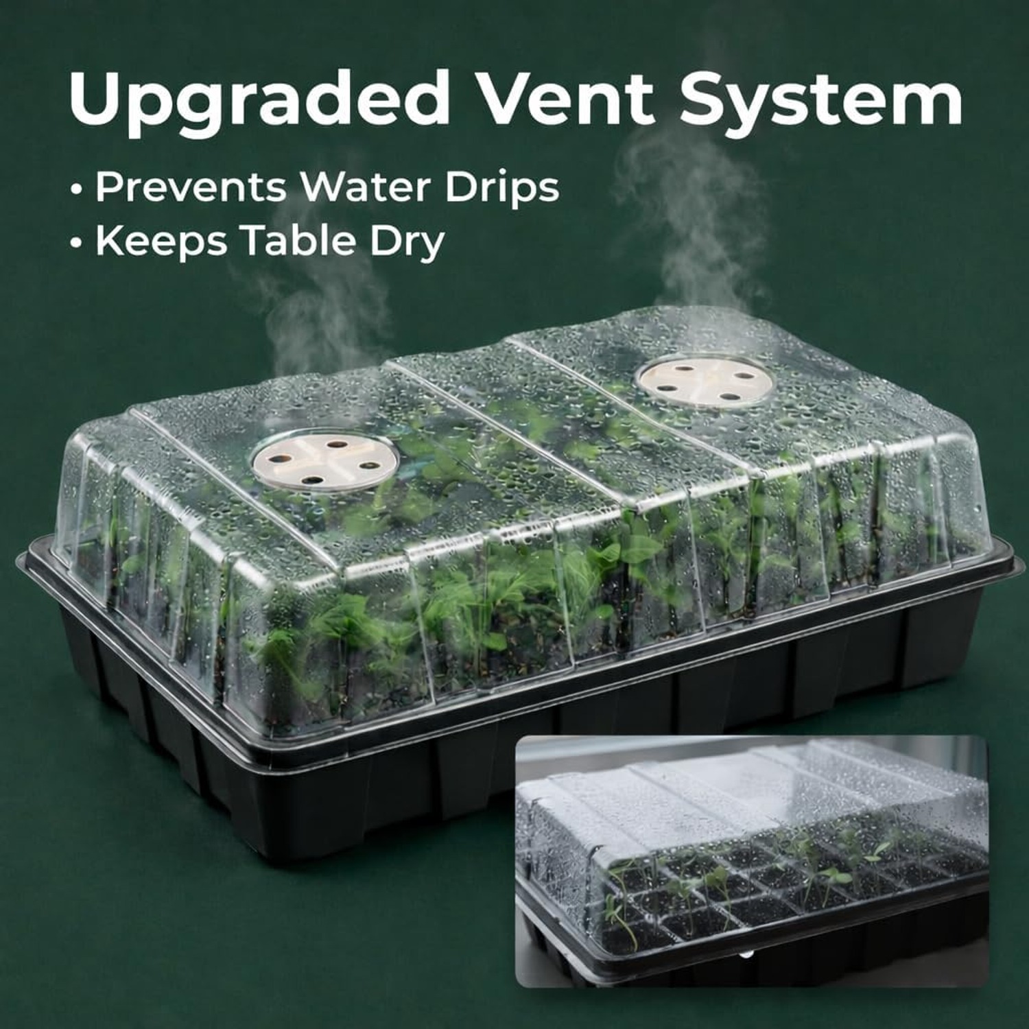 Gardzen 5-Set Seed Starter Tray Kit with Vented Domes (200 Cells): image 5