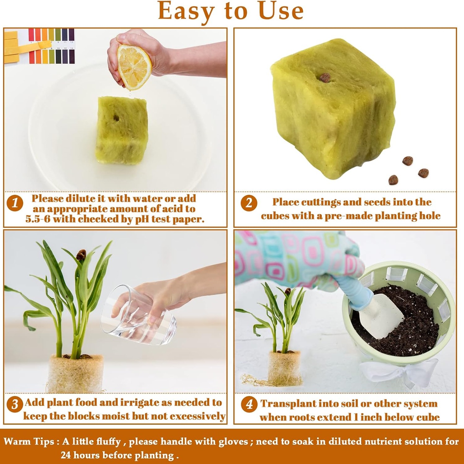 Legigo 1 Inch Rockwool Cubes Seed Starter Plugs, 200 Pack: image 6