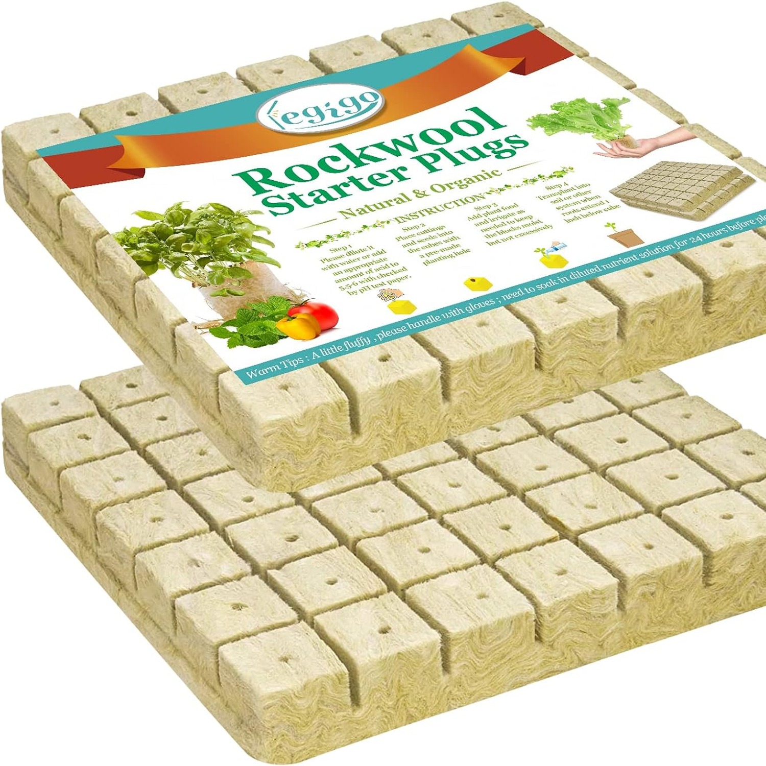 Legigo 1 Inch Rockwool Cubes Seed Starter Plugs, 200 Pack: image 10